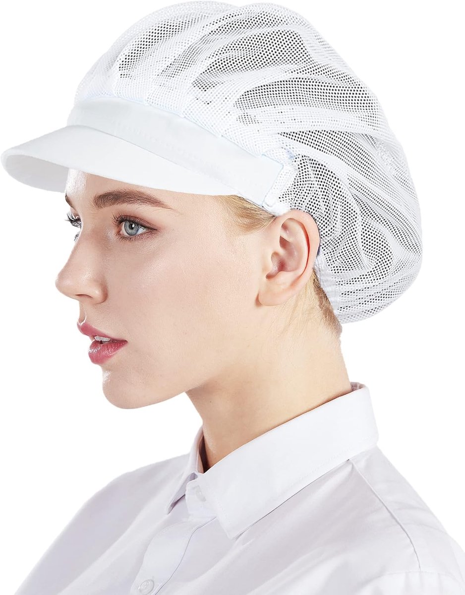 unisex 3 delige koksmuts elastische koksmuts mesh ademende stofmuts werkmuts industrie workshop muts