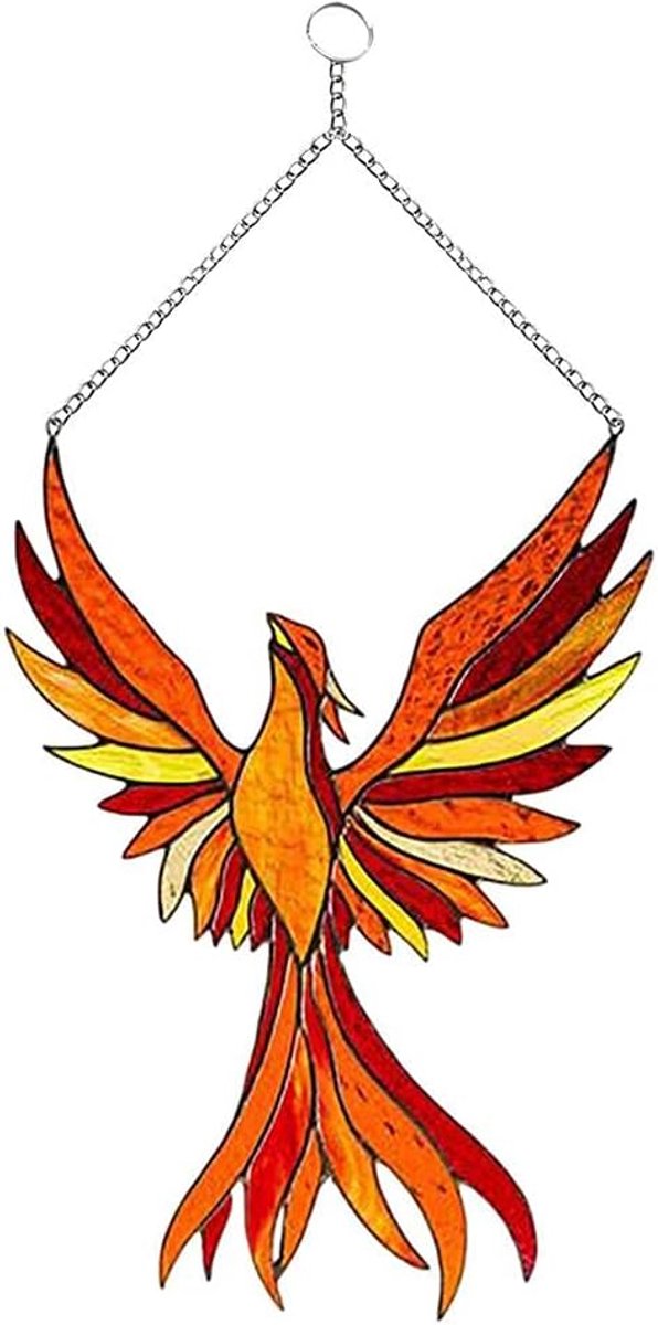 Woondecoratie Phoenix Suncatcher Raampaneel Opknoping Ornament (Foto Kleur)