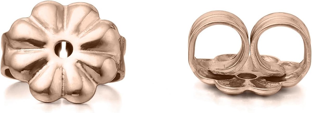 G23 Titanium oorbel sluitingen, 20G 0,8 mm hypoallergene oorbel sluitingen voor gevoelige oren, 4 stuks(Roségoud)