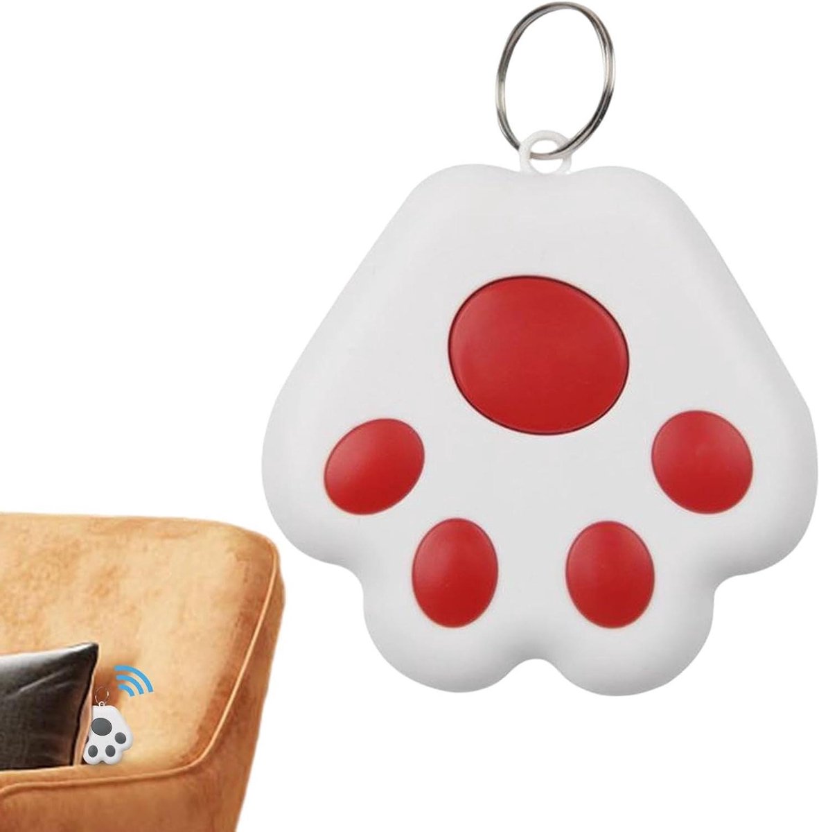 Locatie Tracker - Sleutelhanger Finder - Objecten Vinden - Real-time GPS Locatie - 42 x 40 mm - Wit