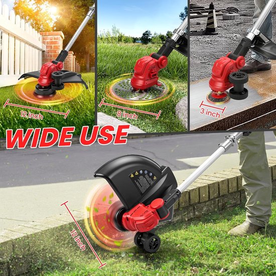 compatibel met Milwaukee 18 V accu, 5-in-1 borstelloze elektrische grastrimmer, 180° inklapbare 90° trimhoek voor het trimmen van gazon, tuin en struiken (zonder accu) van compatibel — afbeelding 3