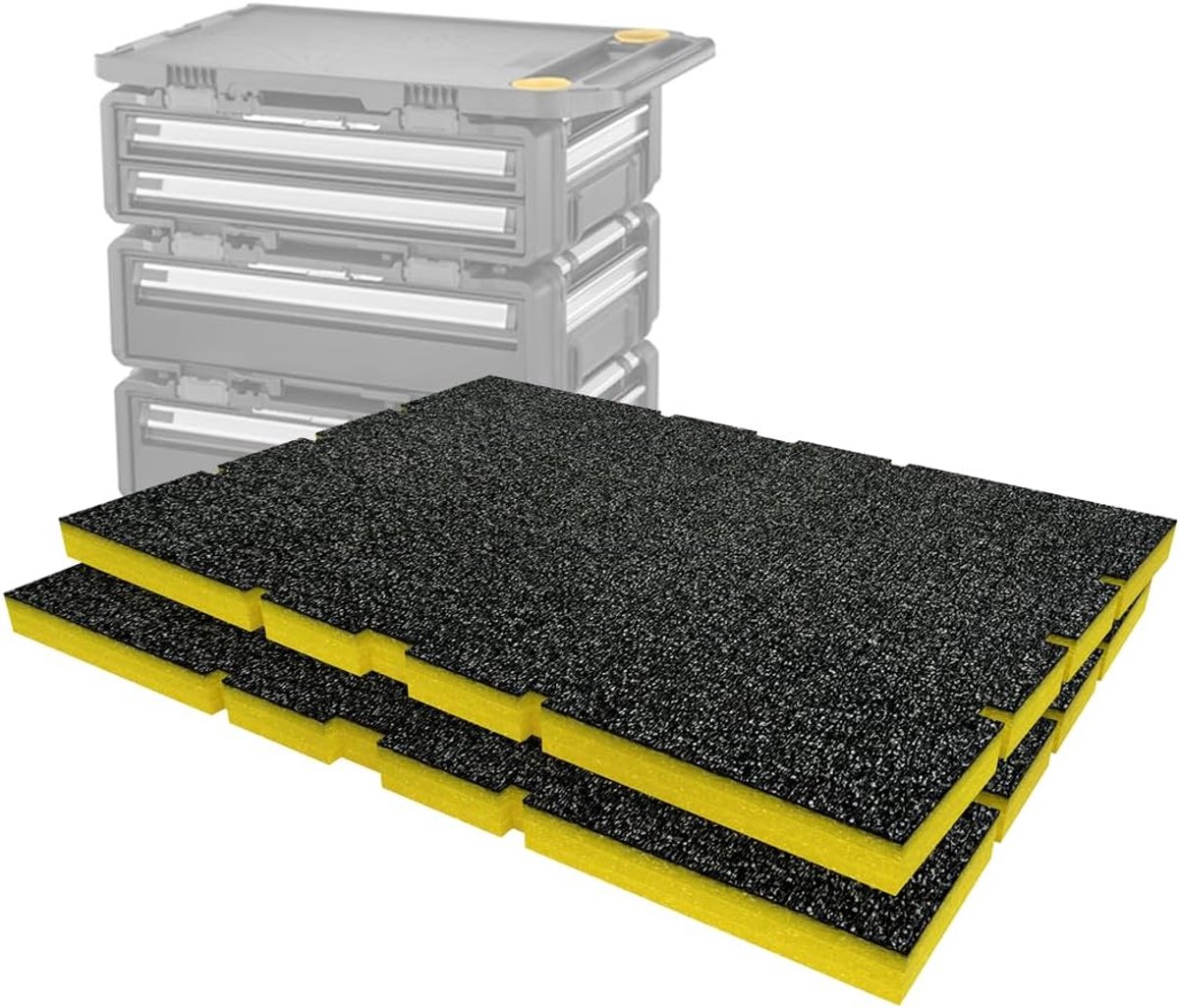 SnelShoppen - Shadow Foam Inzetpakket Geschikt voor ToughSystem 2.0 DXL Tray | Snij- en Peel Schuim voor het Organiseren van Gereedschapskisten (Geel,