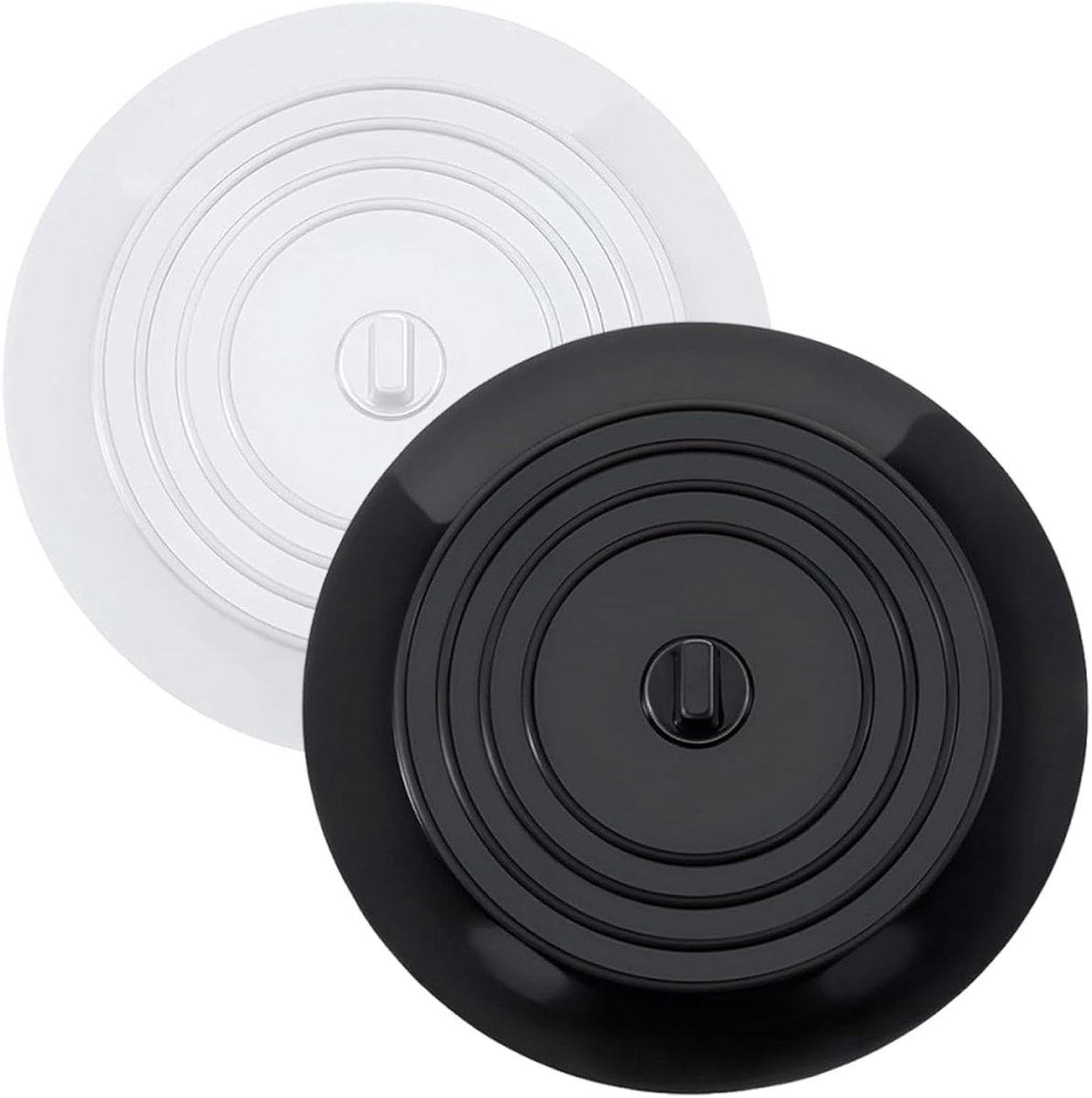 Badkuipstopper, 15 cm, universele badkuipstop, gootsteen, badkamer, boucho's voor keuken, badkuip, douche, badkuip, wastafel, gootsteen (zwart, wit en grijs) (2)