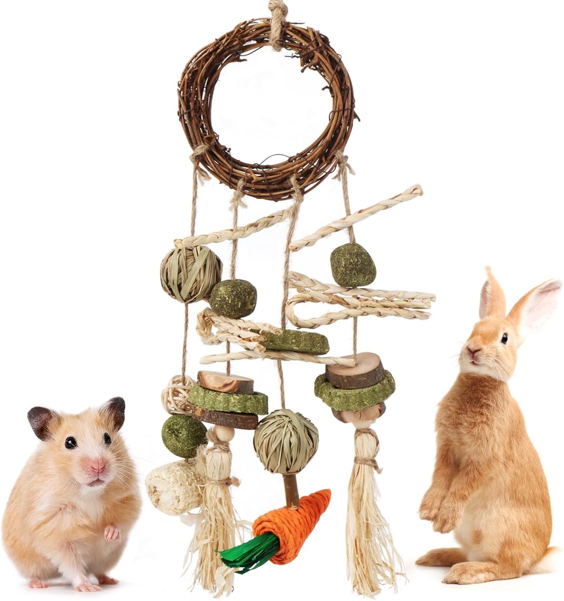 Speelgoed, konijnenaccessoires, konijnenaccessoires, konijnenspeelgoed, activiteit, cavia's, hazen, kooi, hangend kauwspeelgoed, hamsters, cavia's
