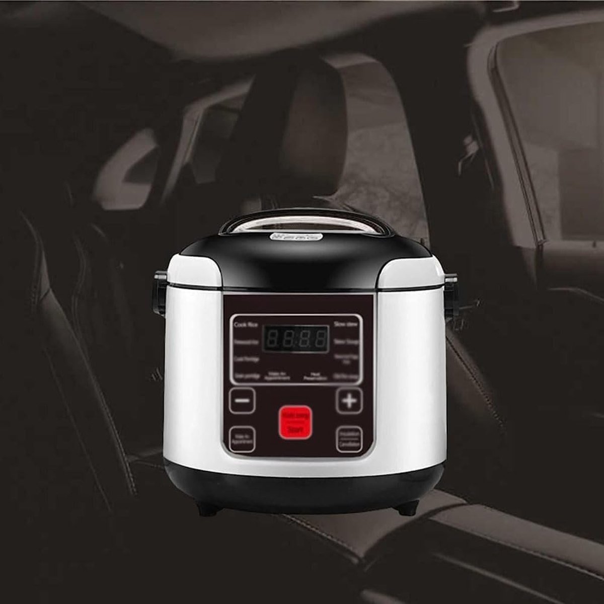 SnelShoppen - 12V / 24V Mini Rijstkoker, Draagbare Kookmachine voor Auto's en Kamperen, Verwarm- en Warmhoudfunctie, Ideaal voor Reizen en Buitenactiv