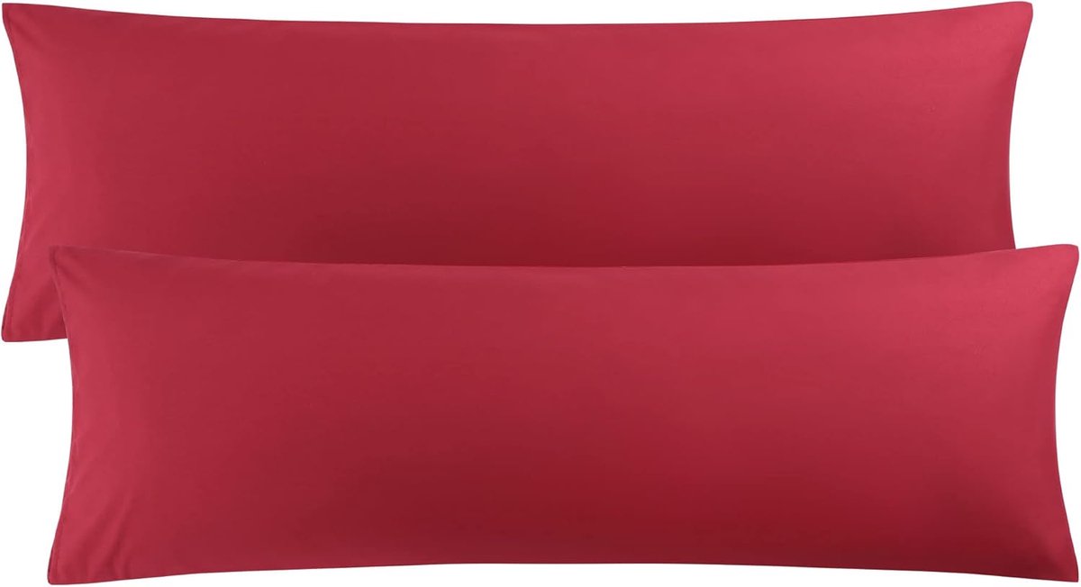 Kussenslopen 50 x 150 cm, zijslaapkussenovertrek van microvezel met hotelsluiting, ultrazacht en ademend, wijnrood
