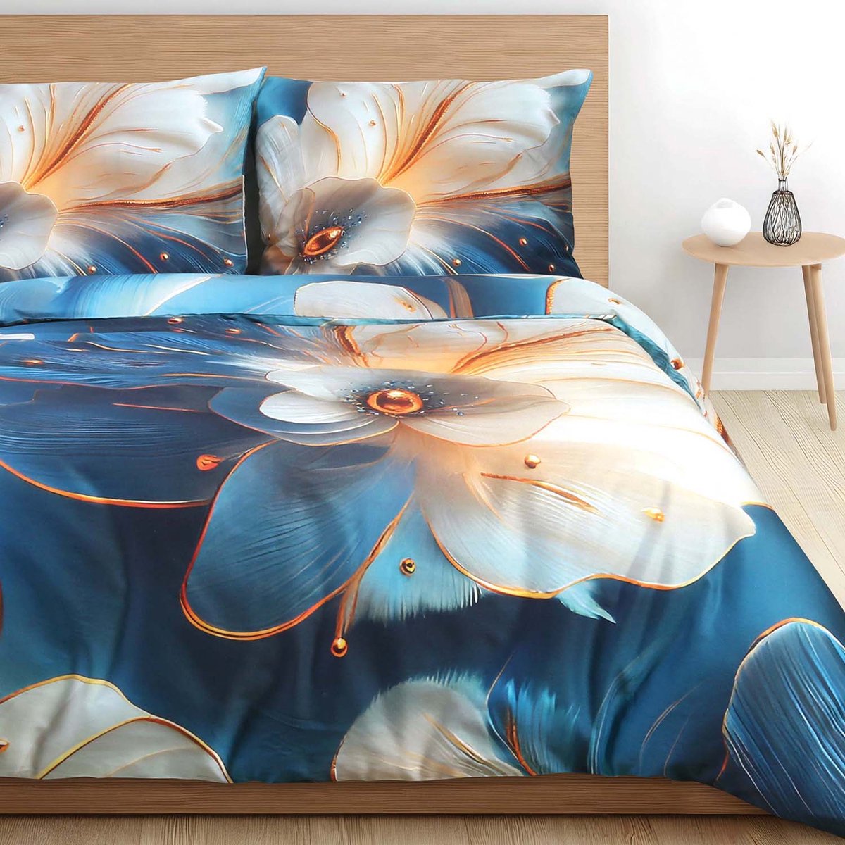 Darymex Satynlove Premium - Dekbedovertrek set (2-delig) - 100% Katoen-Satijn - Met Ritssluiting - 140x200 cm