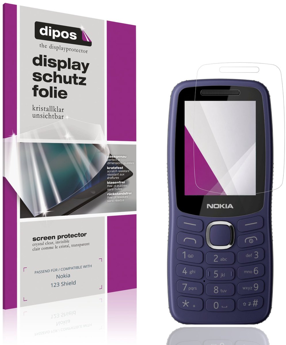 dipos – 4x Beschermfolie geschikt voor Nokia 123 Shield | Krasbestendige & heldere Screenprotector Ultra-Thin