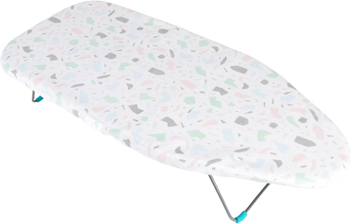 KIRA® Tafelstrijkplank - 100% Katoen - Inklapbare Strijktafel - Luxe Strijkplank met Katoenen Hoes - Wit - 78cm x 47cm x 55cm