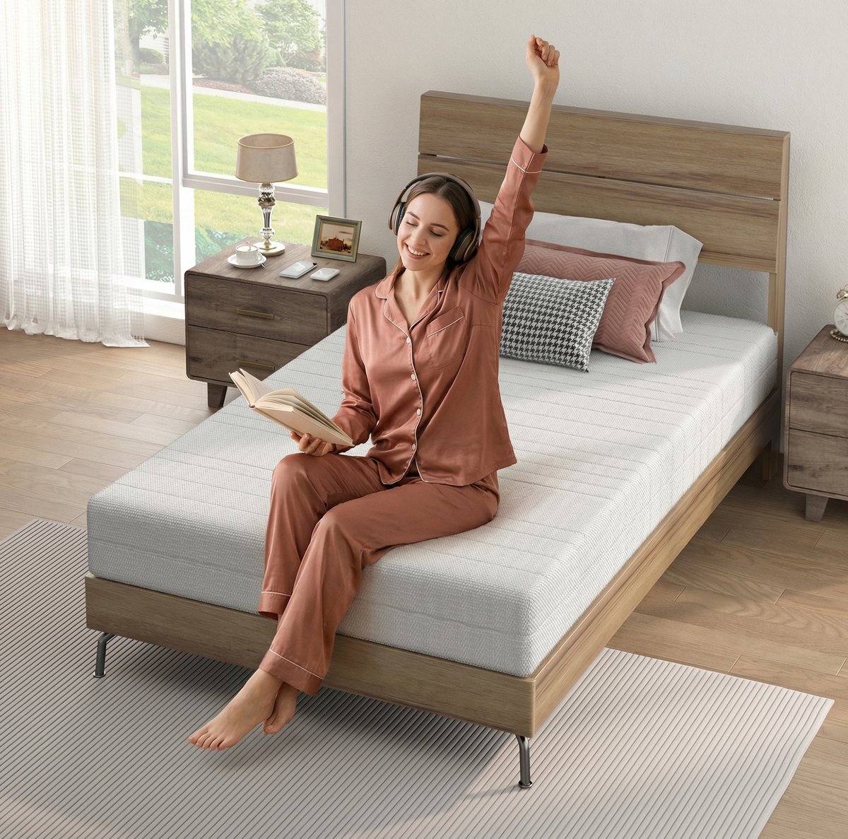 REDOM - Matras - Ergonomische koudschuimmatras met D25-schuimkern en 3D-hoes - Afneembare hoes - Wit - 140 x 200 x 20 cm