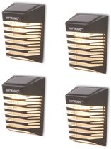 4x HOFTRONIC Dono - Solar Buitenlamp - IP65 Waterdicht - Wintersolar Technologie Monokristal Zonnepaneel - 3000K Warm Wit (sfeervol) - Tuinverlichting op Zonne-energie