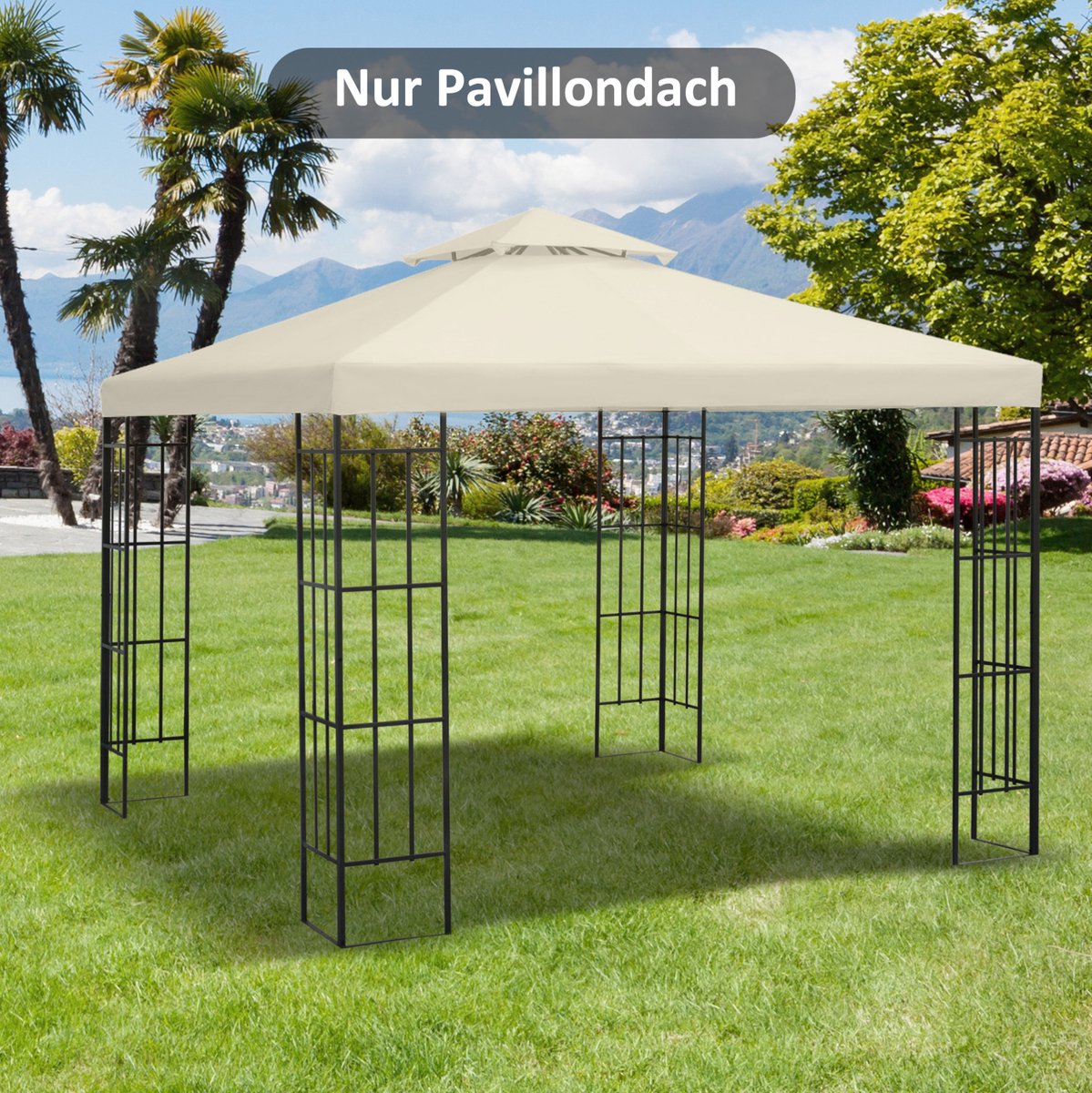 COVREO Partytentdak 300x300 cm cremewit, polyester dubbel dak