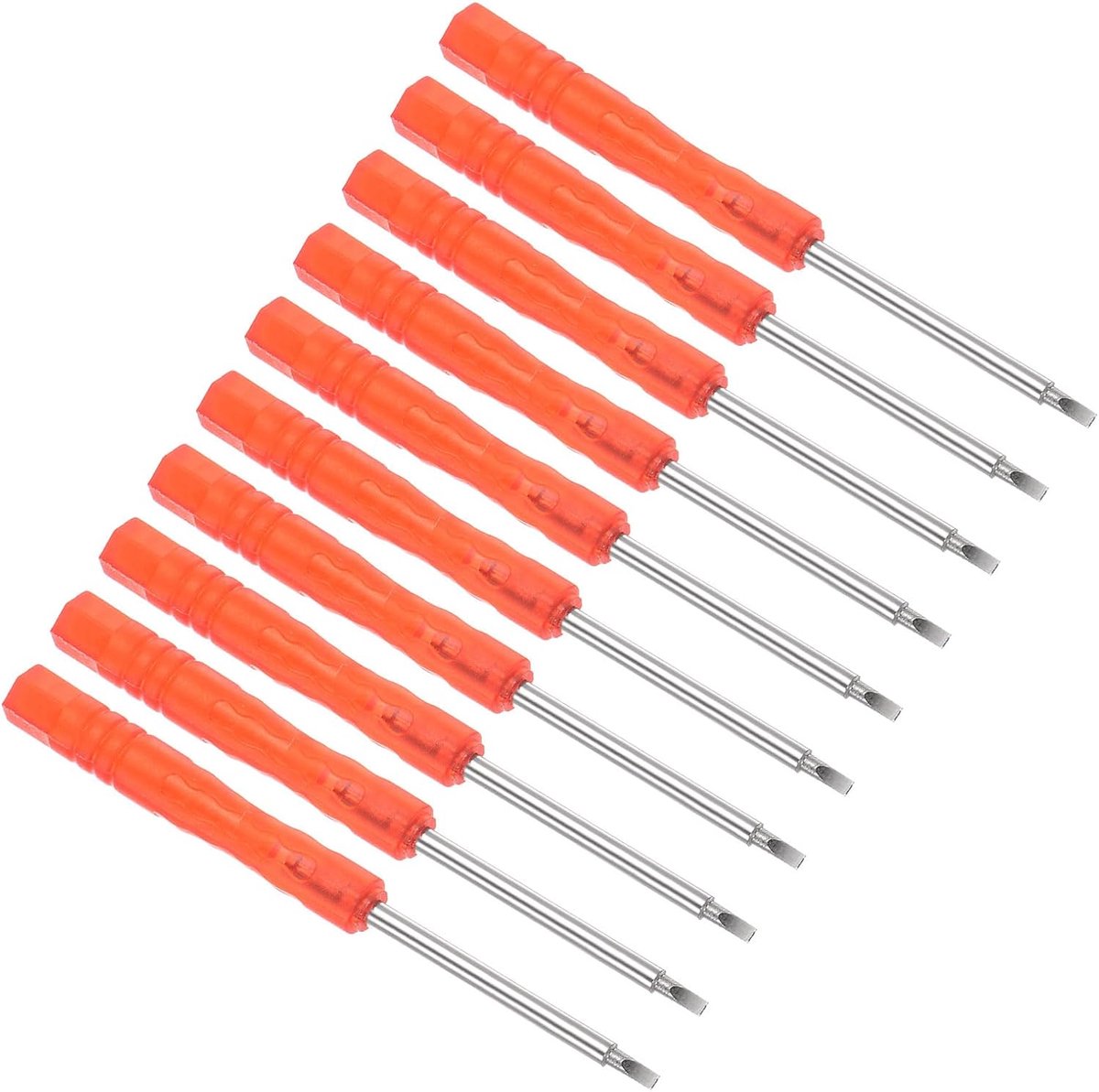 Small Slotted Screwdriver, 2mm Size 85mm Length, Steel Flat Screwdriver with Non-Slip Red Grip - ShopVlot