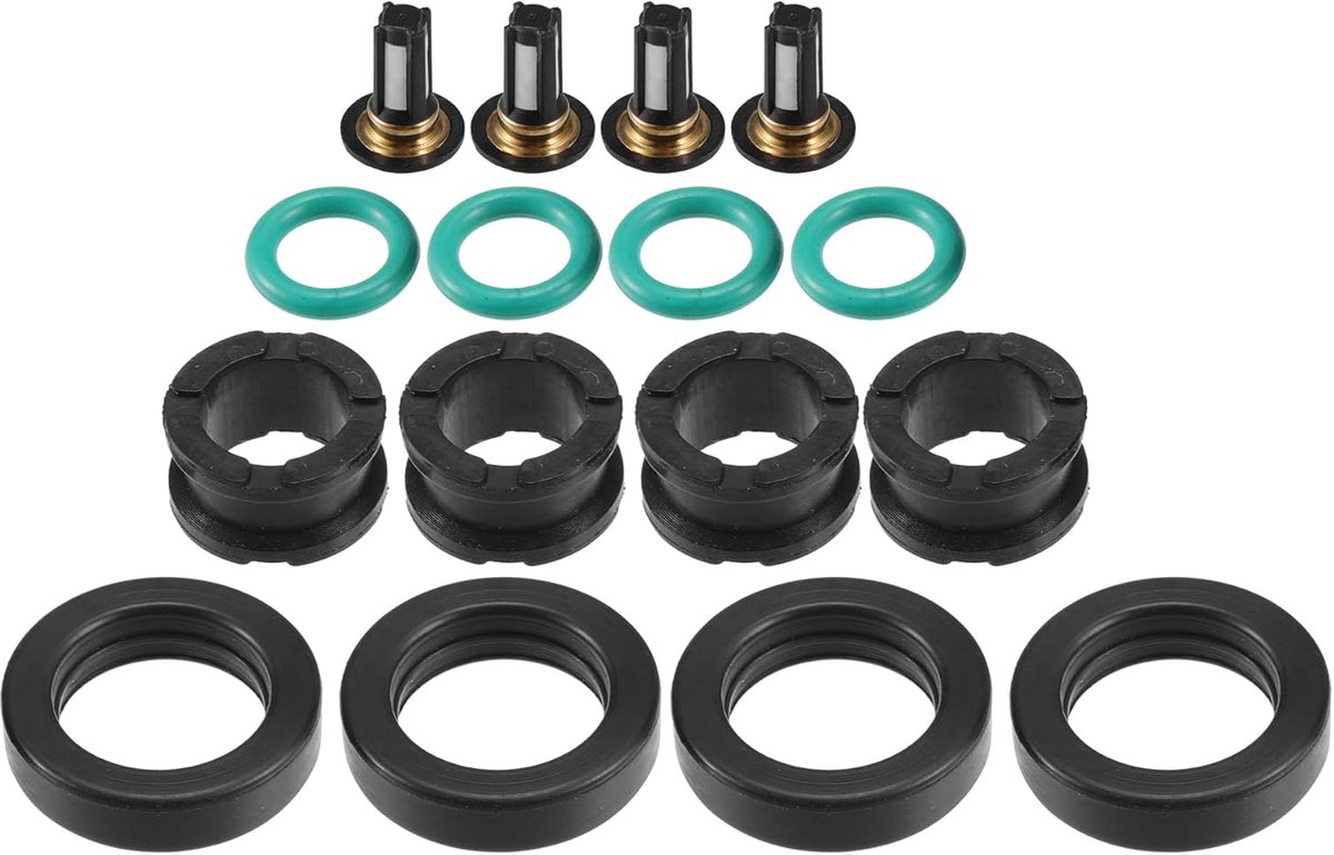 SnelShoppen - Brandstofinjectie O-Ring - Auto O-Ring Reparatieset - Voor Suzuki GSXR1000 2002 - NBR Rubber Zwart - 4 Sets