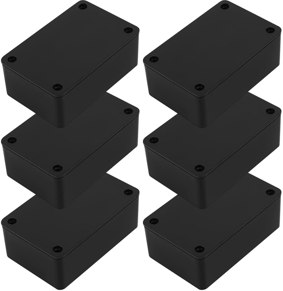 SnelShoppen - Pack van 6 Waterdichte Elektronische Behuizing Kunststof Projectdoos Junction Box Buiten ABS Zwart 83 x 54 x 30 mm