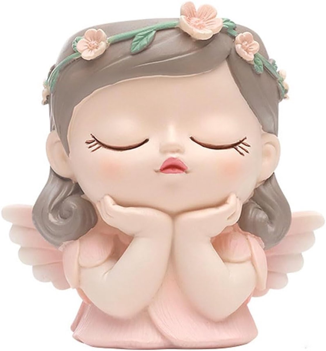 SnelShoppen - Cartoon Elf Meisje Potloodhouder Make-up Kwast Houder Desktop Pen Organizer Schattig en Handgeschilderd voor Kantoor en Make-up Tafels