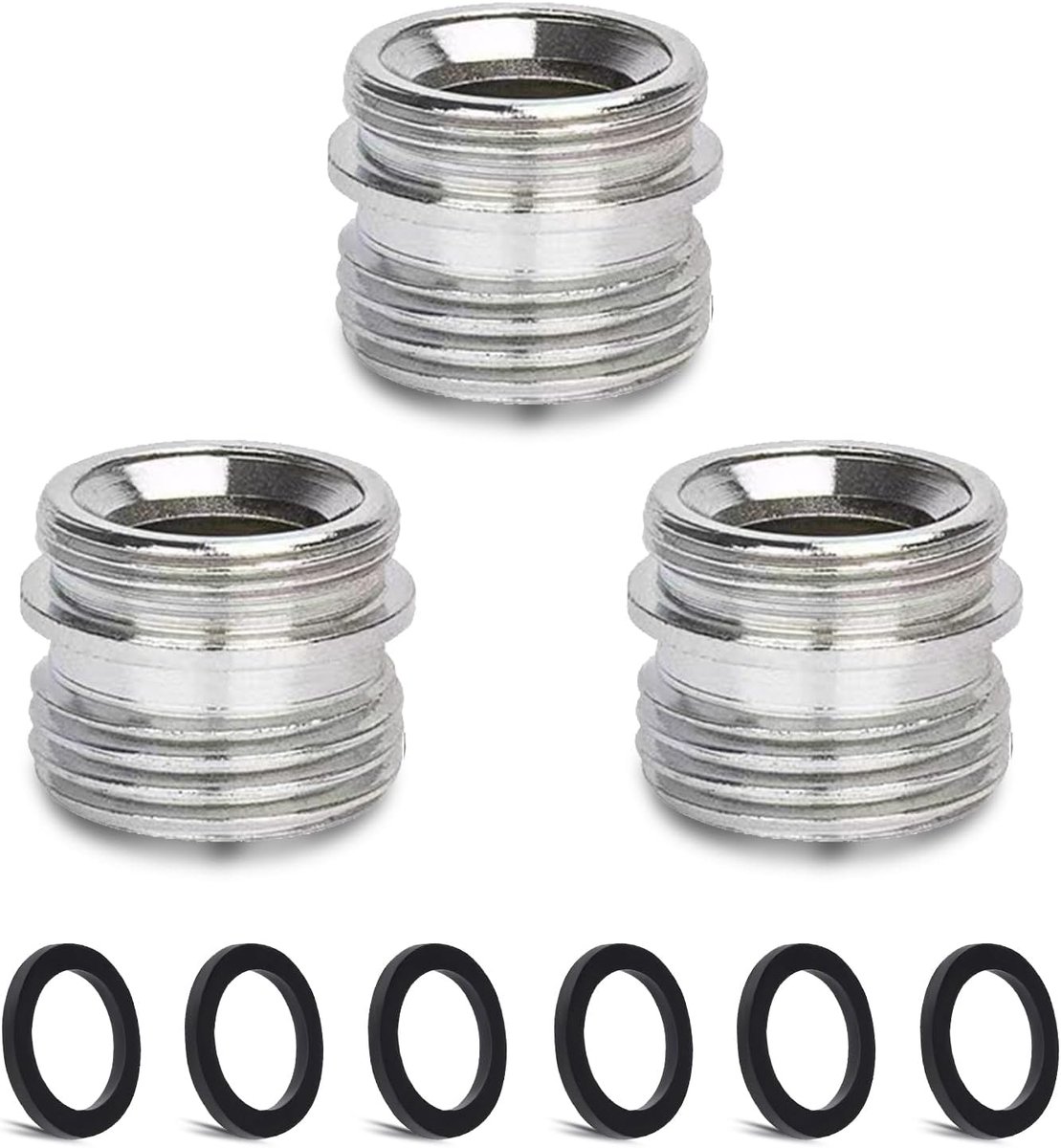SnelShoppen - 3-delige Fietskraan Adapter Kit M20mm Mannelijk - Keuken Aerator Set voor Tuin, Waterfilter en Standaard Slang - Eenvoudige Installatie