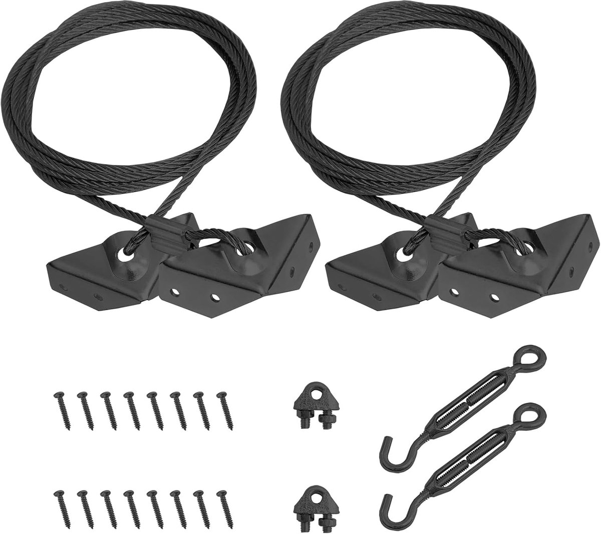 SnelShoppen - Tuinpoort Bevestigingsset - Alluminium Staal Ondersteuningsset - Anti-Zak Tuindeur Kabel Kit voor Houten Poort - Compleet met 8,2 voet K