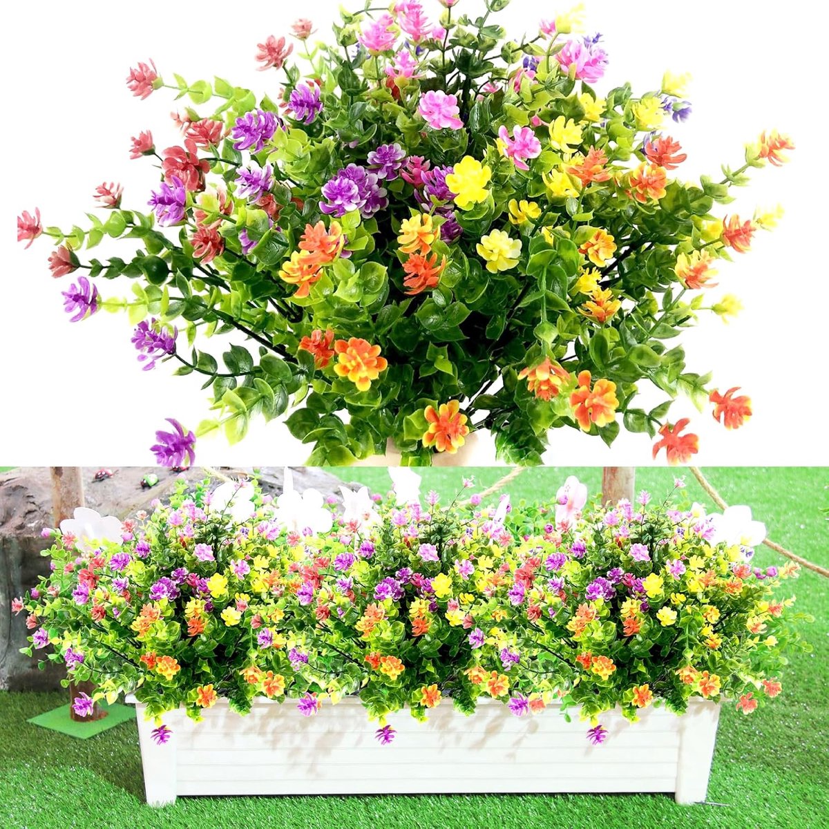 SnelShoppen - 7 Bundels UV Bestendige Kunstbloemen, Kunstplanten voor Buiten, Feest, Tuin, Bruiloft, Binnen, Kunstbloemen Decoratie