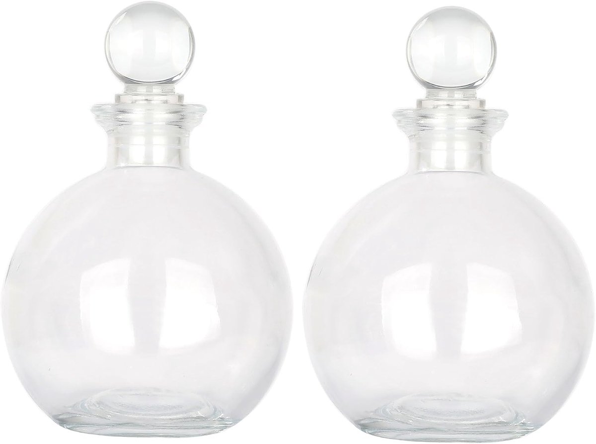 SnelShoppen - Decoratieve Glazen Potion Flessen 260ml - Magische Seizoensflesjes met Glazen Stopper voor Feesten, Decoratie en Creatieve Projecten - S