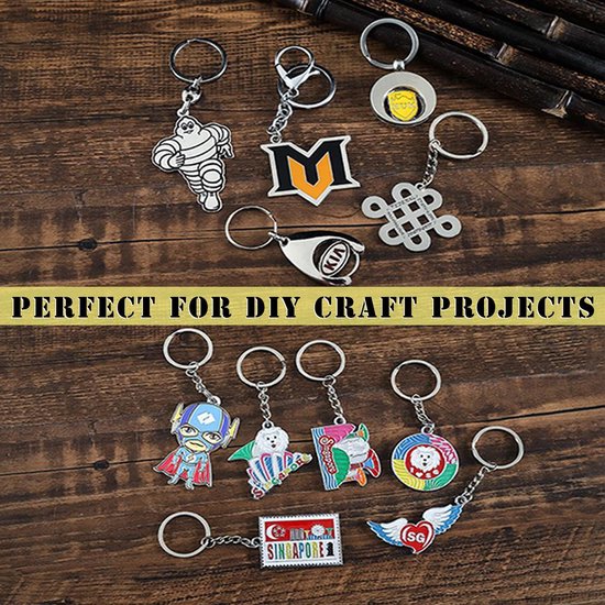 200 Pcs Key Chain Rings with Pliers, VEINARDYL 1 Inch Keychains with Chains and Open Jump Rings, Split Key Chains for - ShopVlot — afbeelding 4