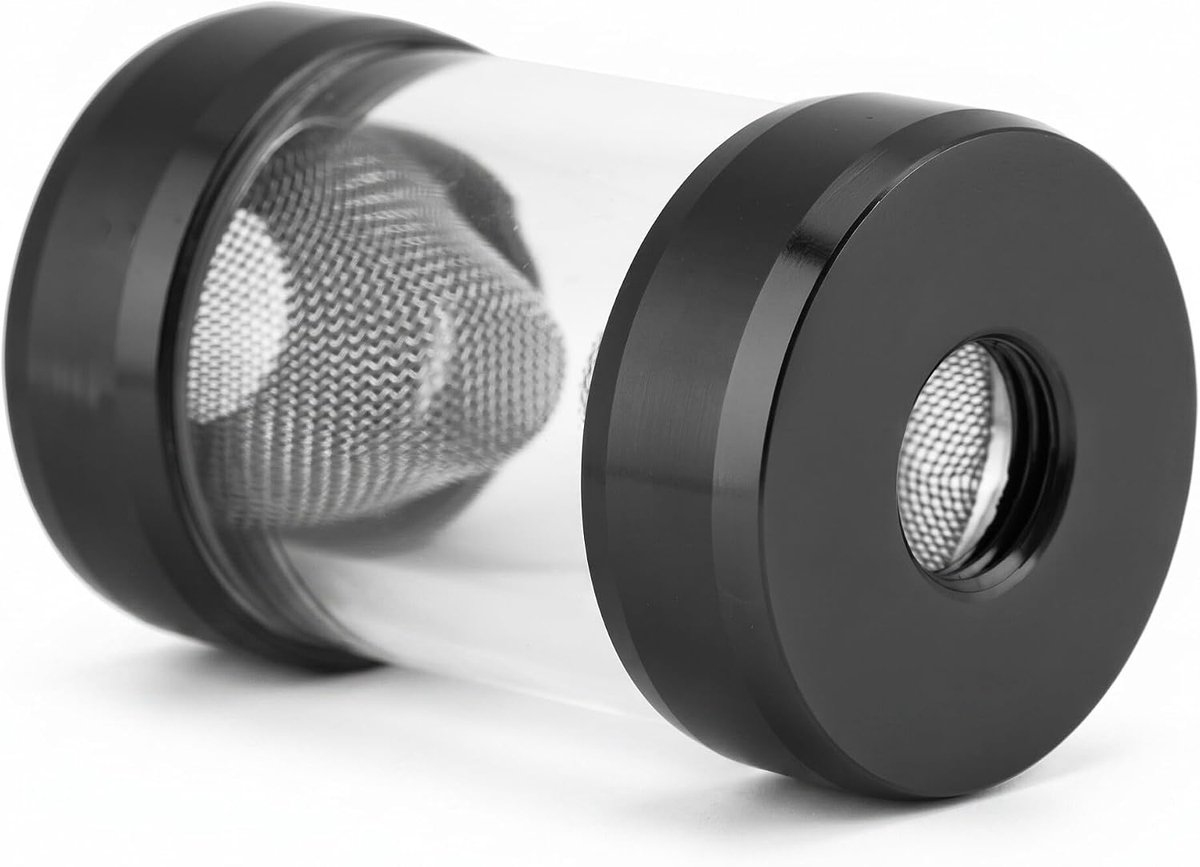 SnelShoppen - Waterkoeling Systeem Filter Fijnzeef Trechtervormige Filter G1/4 Draad voor PC Waterkoeling, Zwart R3913