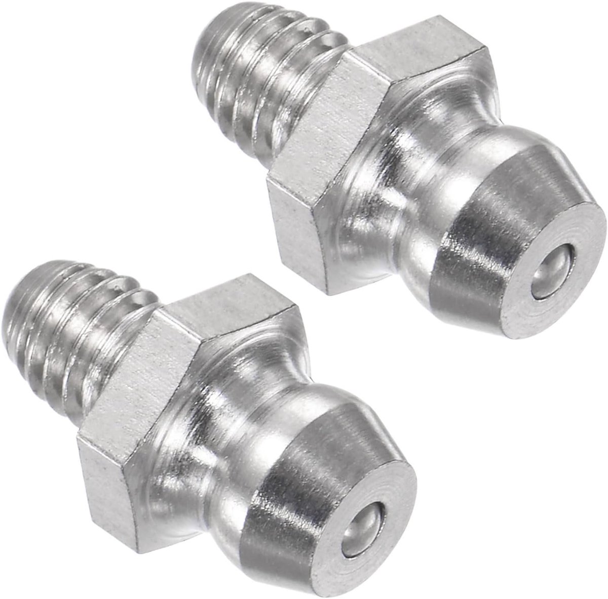 SnelShoppen - RVS rechte vetnippel M5 x 0.8 mm metrisch | Hydraulische vetfitting - vervang kapotte vet fitting - 2-delig