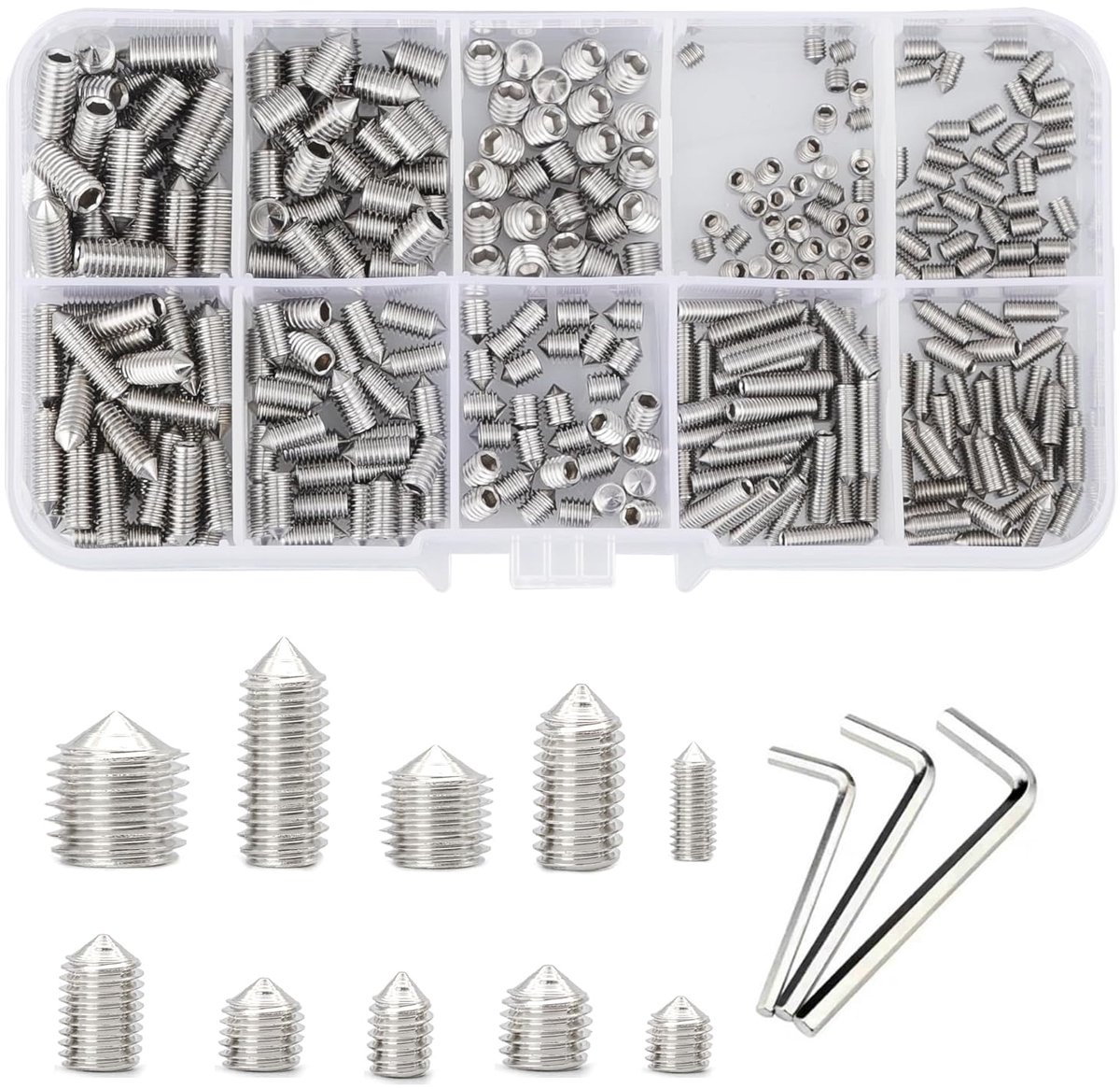 YSDMY Set of 308 mixed head screws M3/M4/M5 - head screws with key for door handles - ShopVlot