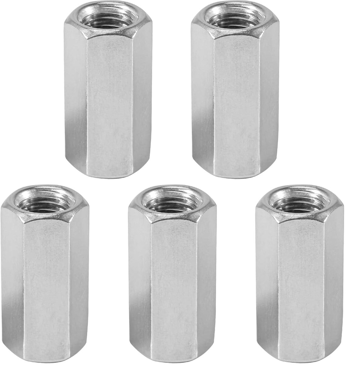 5pcs M10x30mm long nut, stainless steel long nuts, galvanized wire muffs Steel hexagon connection nuts, long hex nuts - ShopVlot