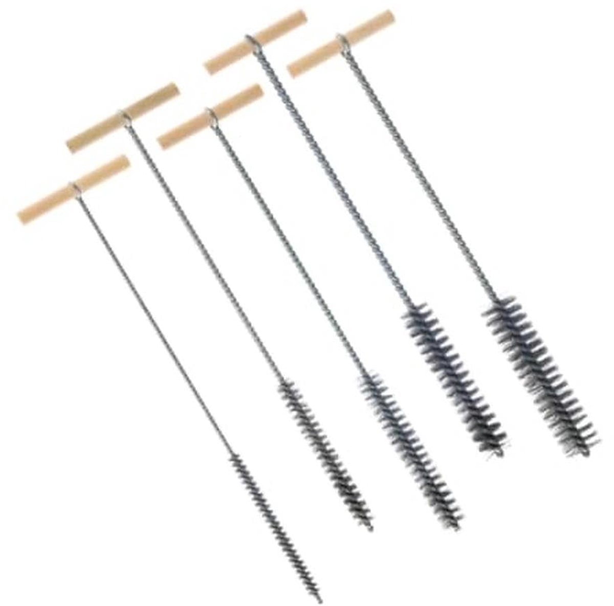SnelShoppen - RVS Boorborstel Set, 5 Stuks, 8 mm/12 mm/16 mm/20 mm/25 mm, Cylindrische Borstel, Roestvrij Staal Draad, Effectieve Boor Schoonmaak