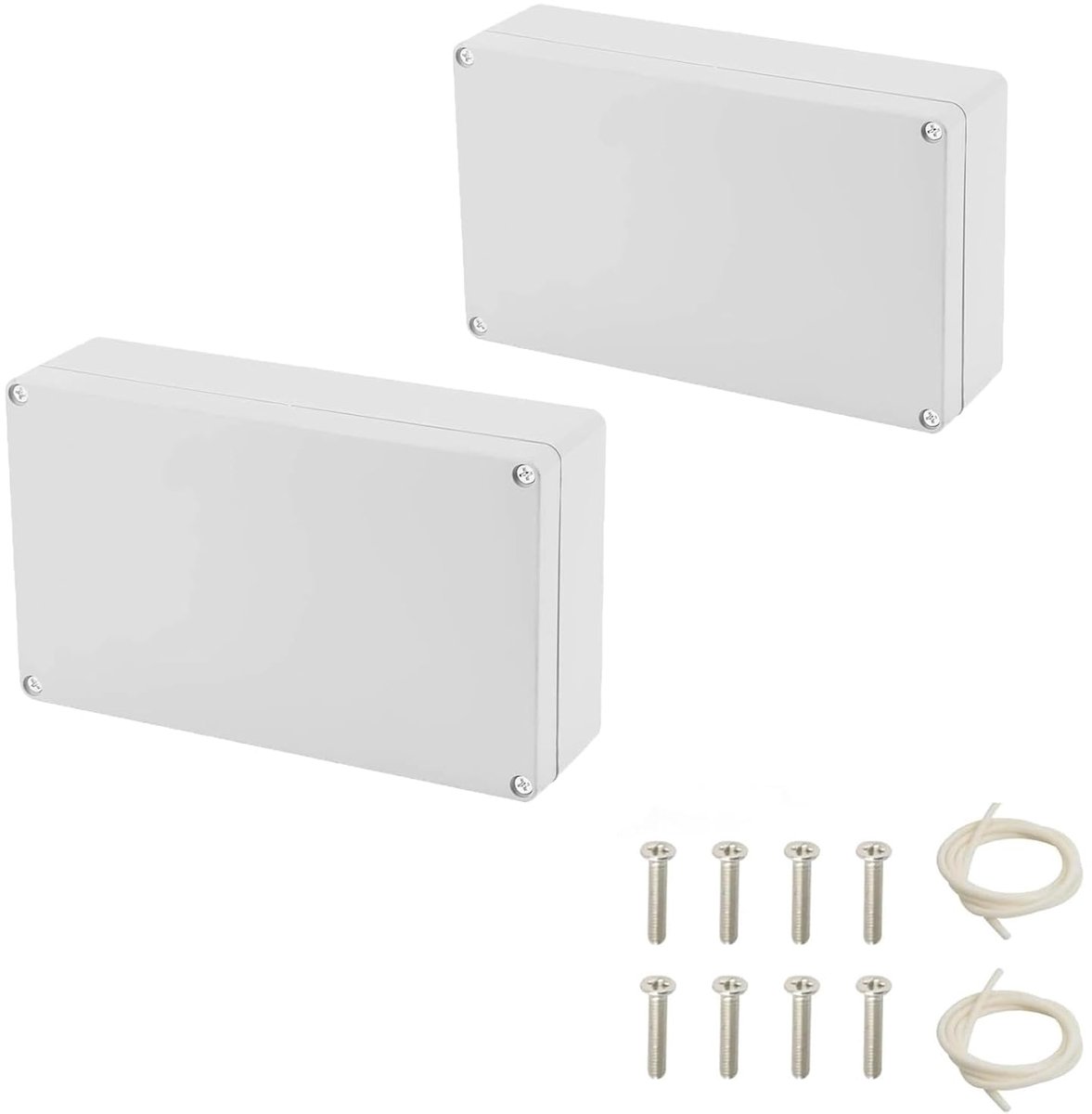 SnelShoppen - Waterdichte Junction Box IP66, ABS Elektronische Doos Buiten, 2 Stuks, 158 × 90 × 60 mm, Tuin, Elektrische Accessoires, Wit