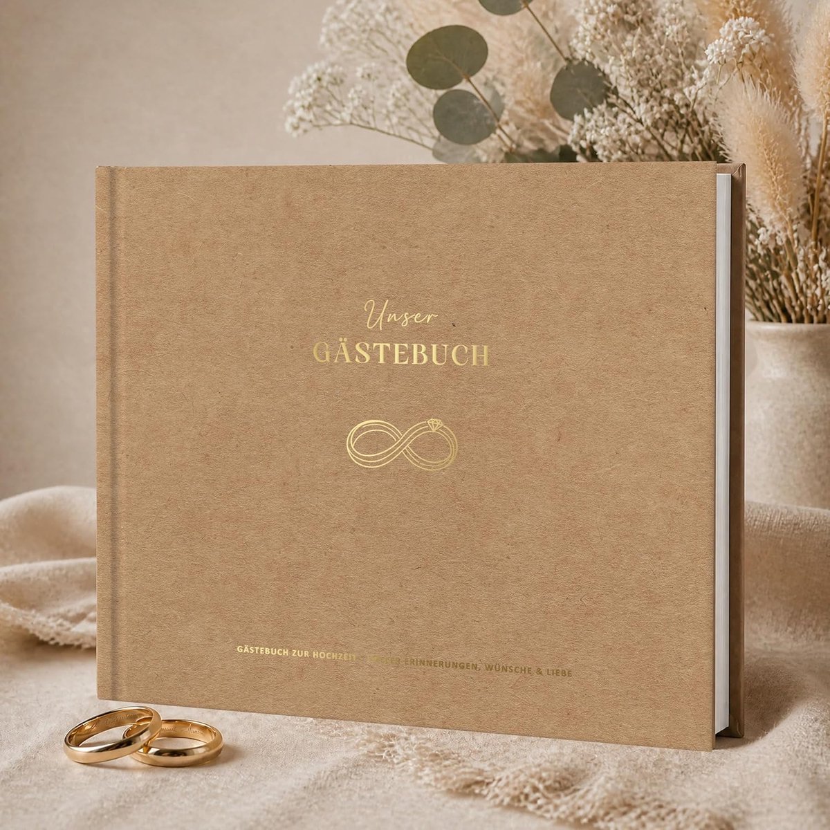 Gastenboek kraftpapier-stijl - handgemaakt - 50 pagina's - perfect voor evenementen - SnelShoppen