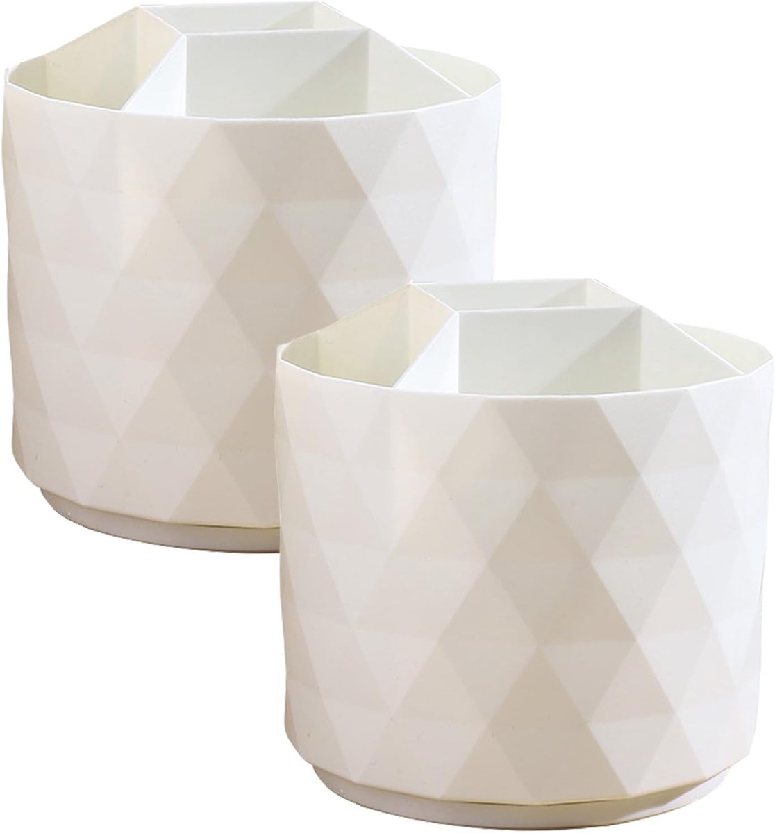 Makeup borstelhouders 2 stuks - 360° draaibaar - kunststof - ideaal voor dressing tafel - ShopVlot