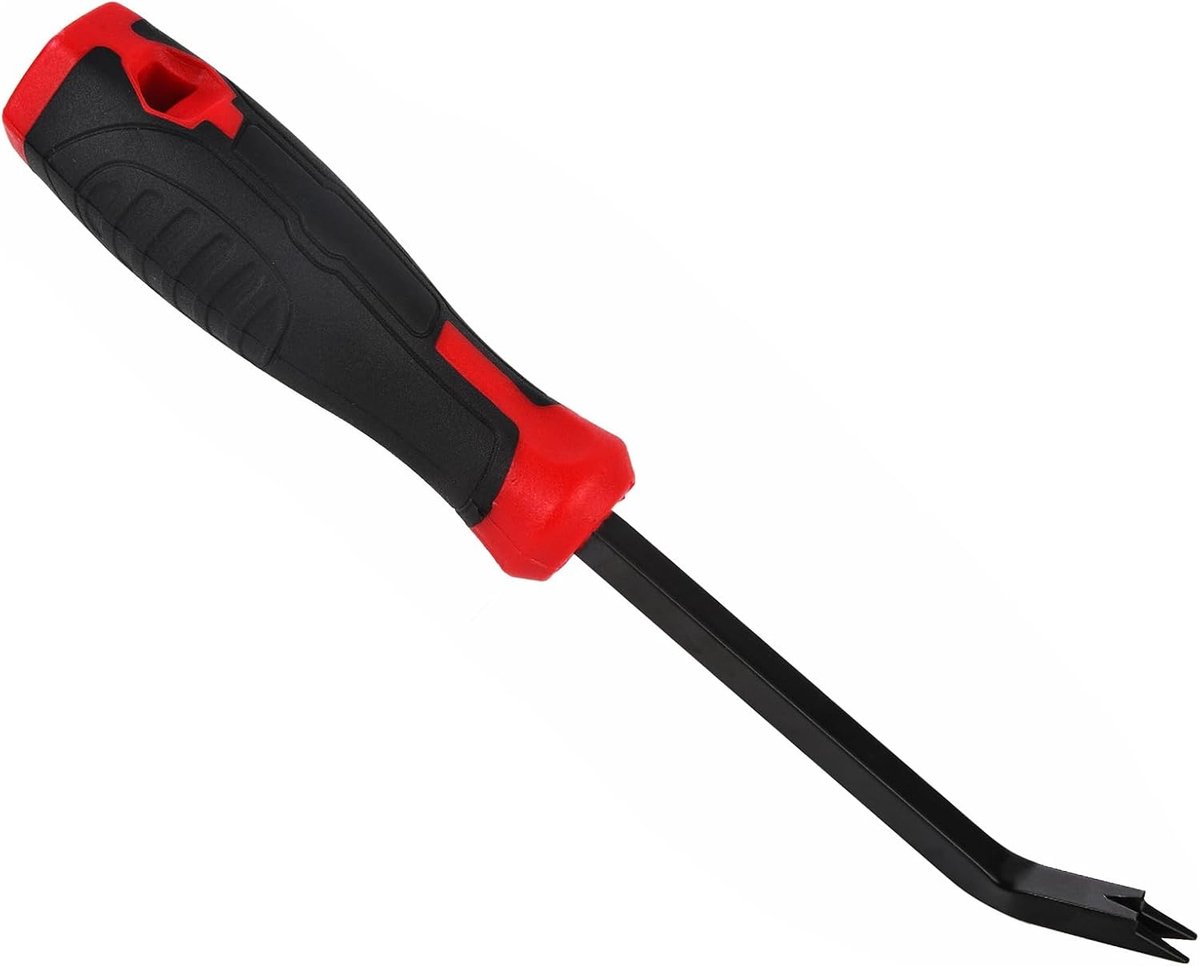 SnelShoppen - Staple Remover, Meubelnagelverwijderaar, Duurzaam, V-vormig Ontwerp, Chroom Vanadium Staal, Rood, Voor Kantoor en Huisgebruik