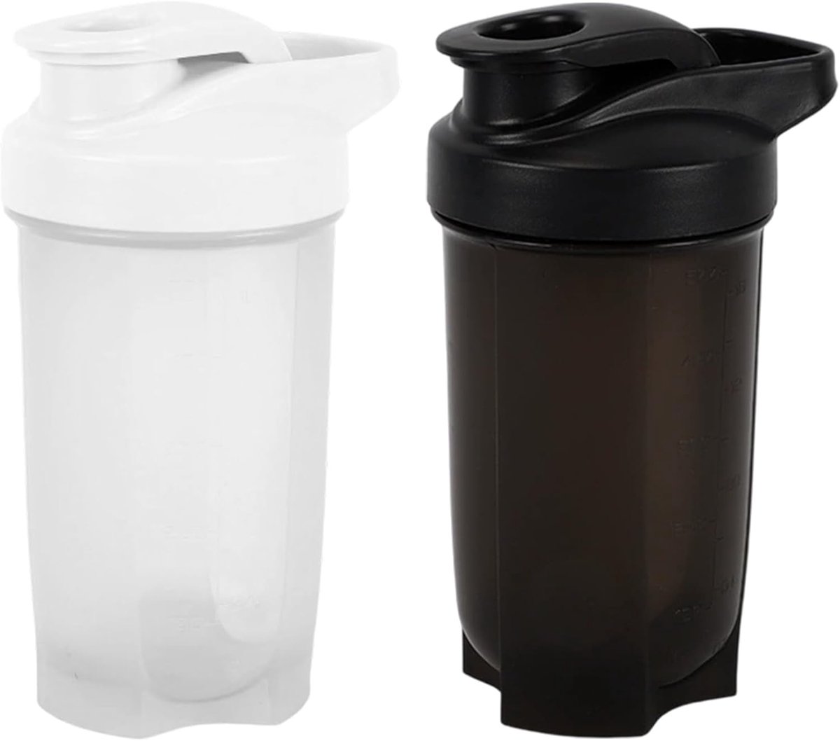 SnelShoppen - Protein Shaker Fles 500 ml, Sport Drinkfles, BPA-vrij, Lekvrije Shaker voor Fitness en Training, Ergonomisch Ontwerp, Zwart-Wit