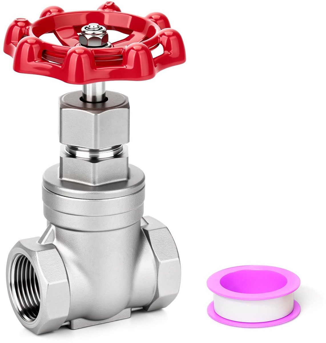 Dailygoods- Schuifafsluiter 304 roestvrij staal - Vrouwelijk/Vrouwelijk 3/4" BSP - Heavy-duty - Corrosiebestendig - Max. druk 200 psi - Temperatuurbereik -20°C tot 150°C - Afsluiter