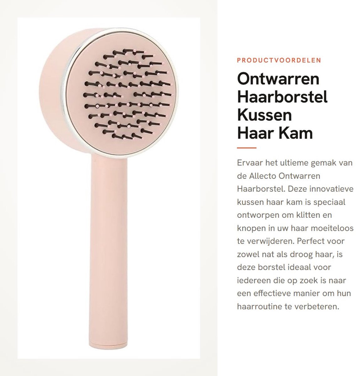 Dailygoods- Haarborstel Ontwarren - Kussenborstel - Massageborstel - Paddle Haarborstel - Grip Borstel - Hoogwaardige Kwaliteit - Kam