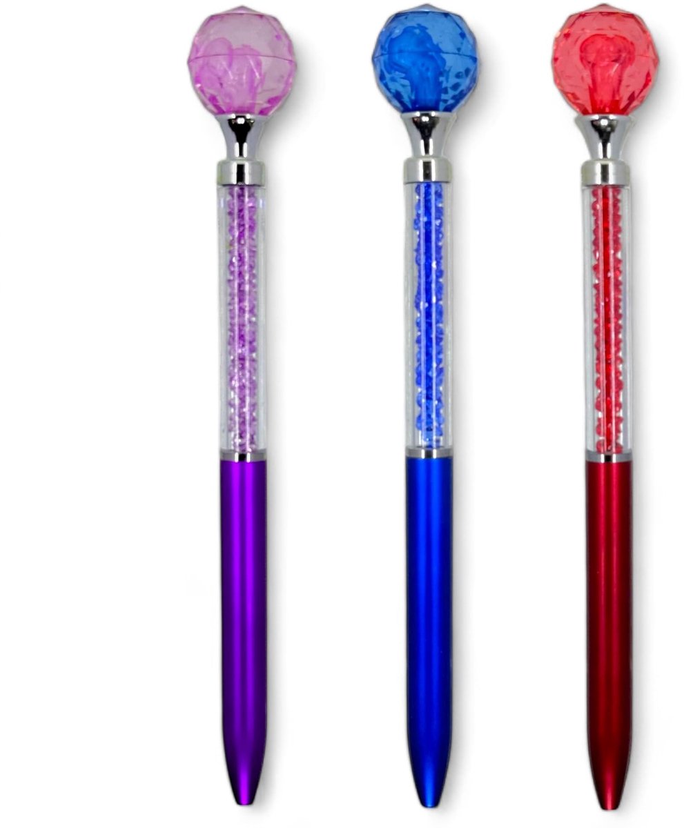 Dailygoods- Diamantbalpen Elegant Design - Acryl/Kristal - Zwarte Inkt - 16,5 cm - Lichtgewicht - Duurzaam Schrijfinstrument - Schrijfpunt