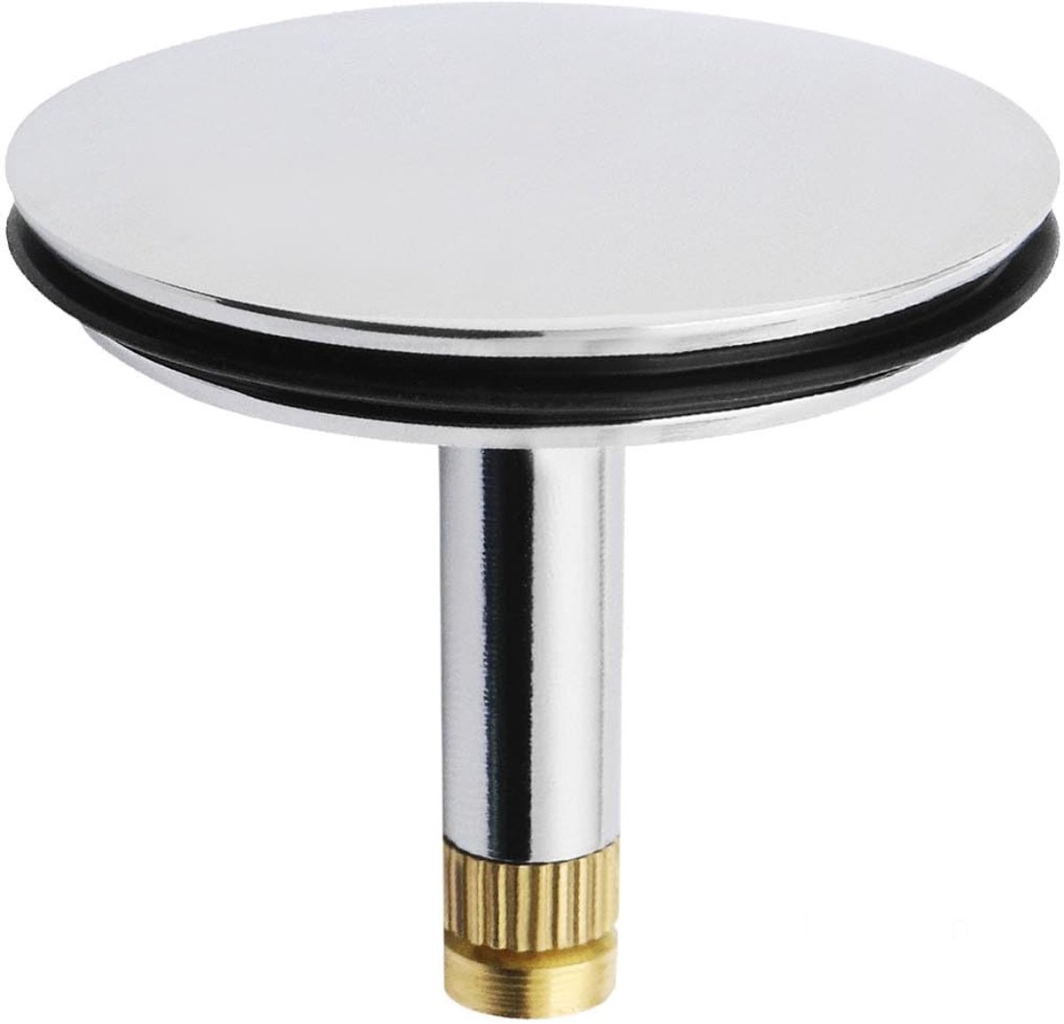 Dailygoods- Badplug Verstelbaar 43mm - Chock Plug - Afvoerplug - Verchroomd - Koper - Waterdicht - Badstop