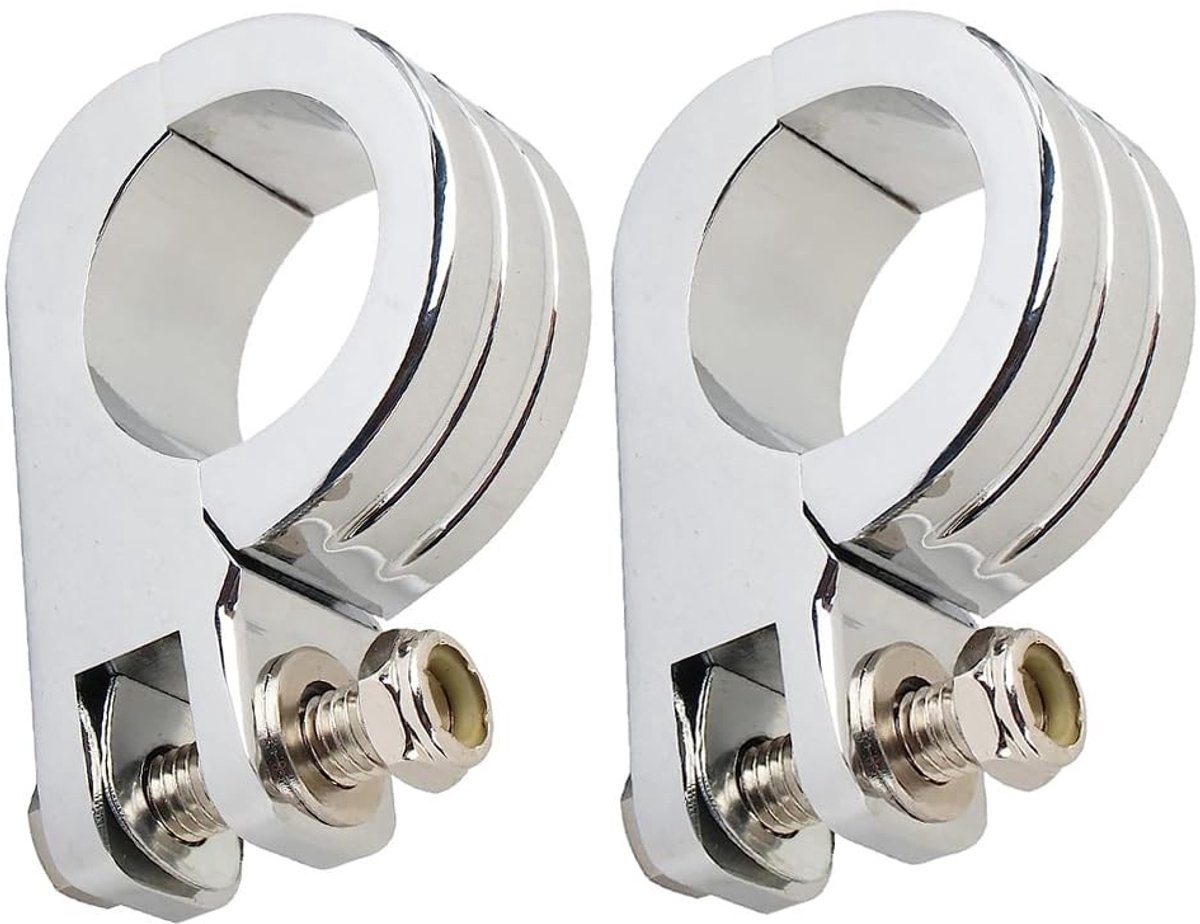Dailygoods - Motorfiets Voetsteunen - Crash Bar Klemmen - Zwart - Snelweg Voetsteunen - Compatibel met Harley en Honda - 38mm