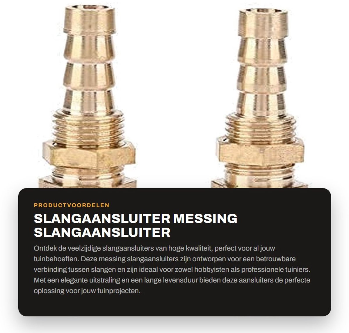 Dailygoods - Slangaansluiter - Messing Slangaansluiter Adapter - Duurzaam - Geschikt voor Tuin - 2 Stuks - 10 mm Buitenmaat