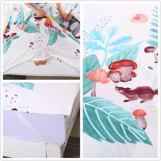 Slaapzak Liner - Reis Laken - Reizen Kamperen - Ademend Katoen - 160x210cm - Kleine paddenstoel — afbeelding 3