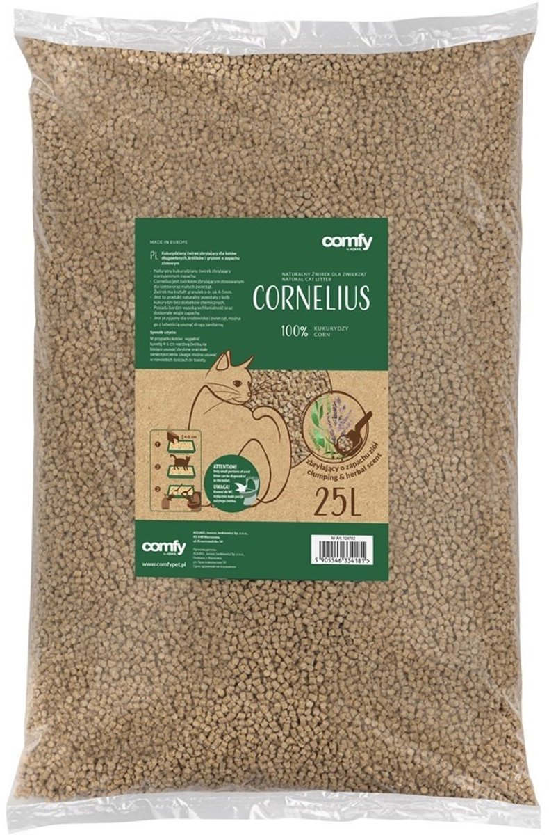 Comfy Maïs kattenbakvulling heidegeur | klontvormend en stofvrij | 7 liter of 25 liter 25L