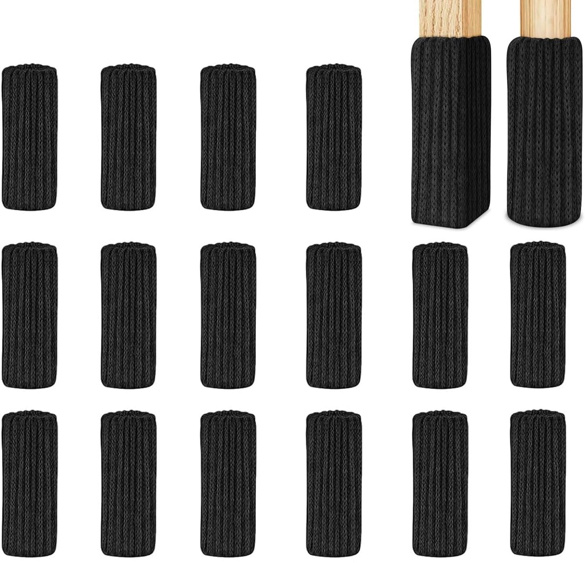 Dailygoods- Stoelrubbers Antislip - 16 Stuks - Vilt Onderkant - Hoogwaardige Polyestervezel - Dubbel Dik - Machinewasbaar - Stoelpootbeschermers