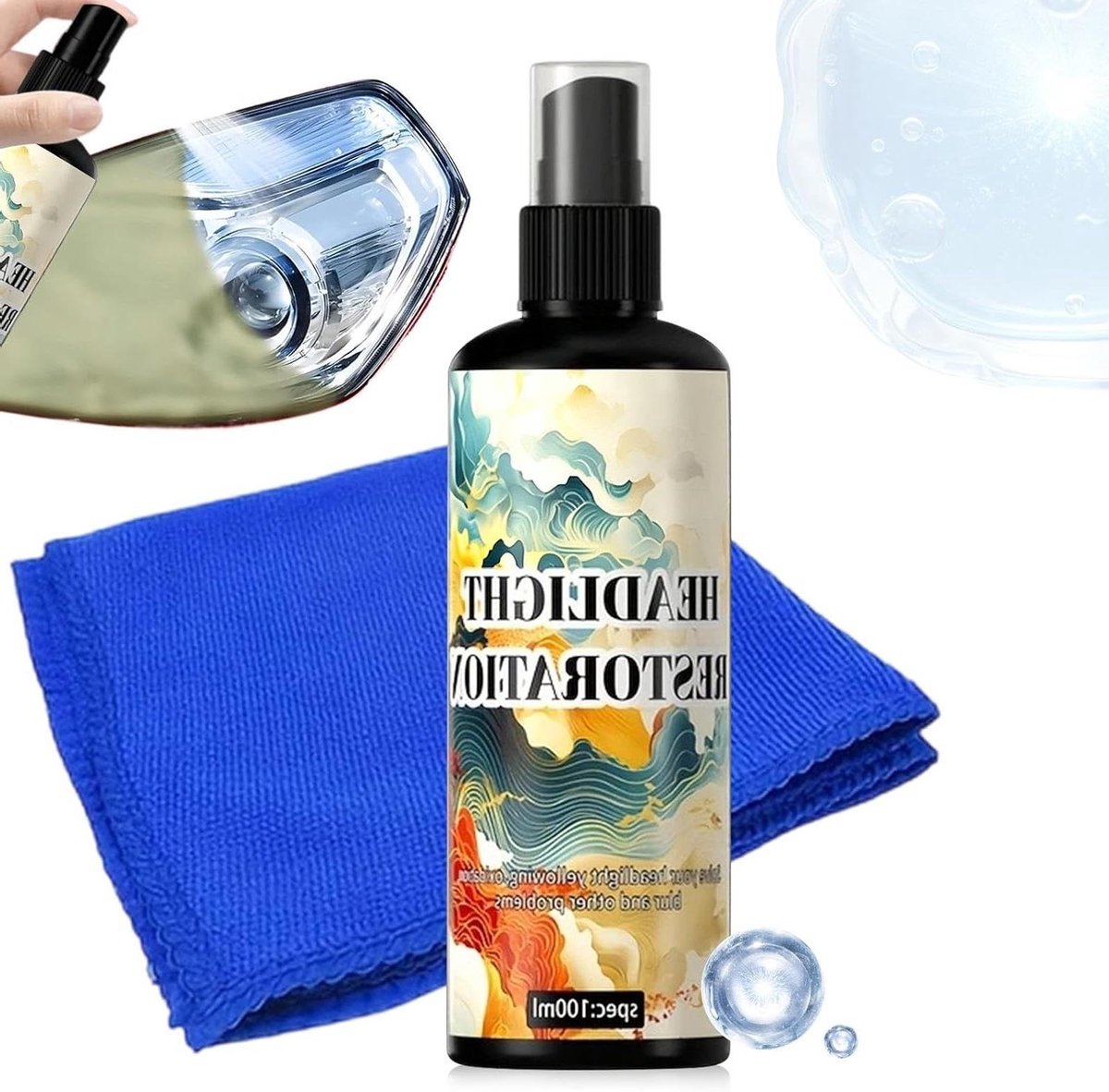 Koplamp Reparatie - Lens Reiniger - Voertuig Onderhoud - Herstelt Zichtbaarheid - 100 ml - N.v.t.