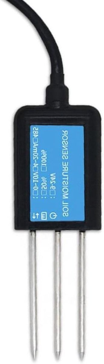 Bodemvochtigheidssensor - Temperatuur sonde - Planten verzorgen - IP68 waterdicht - 4-20mA uitgang - Zwart