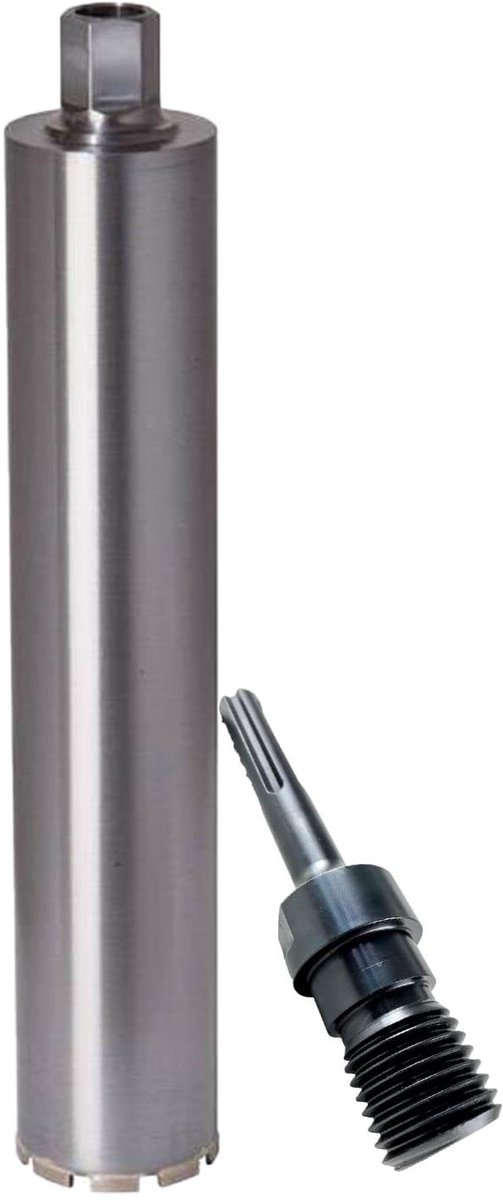 Diamantboor Kroon - Kernboor - Gaten Boren - Robuuste Segmenten - 92 mm x 500 mm - Zilver