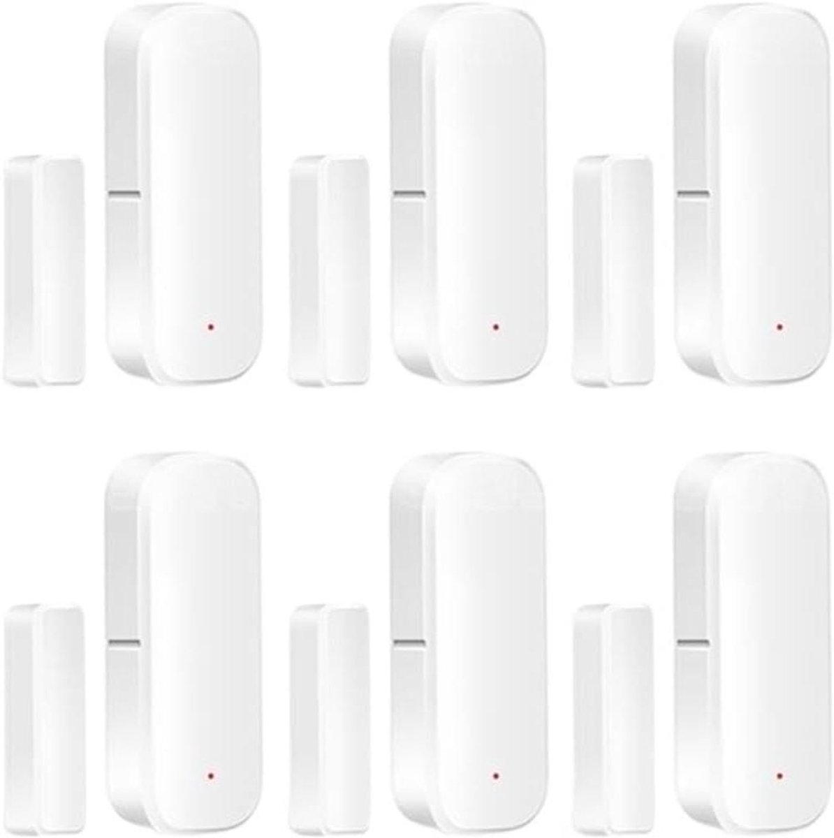 Deur Raam Sensor - Slimme Detector - Huis Beveiliging - App Meldingen - 6 Stuks - Wit