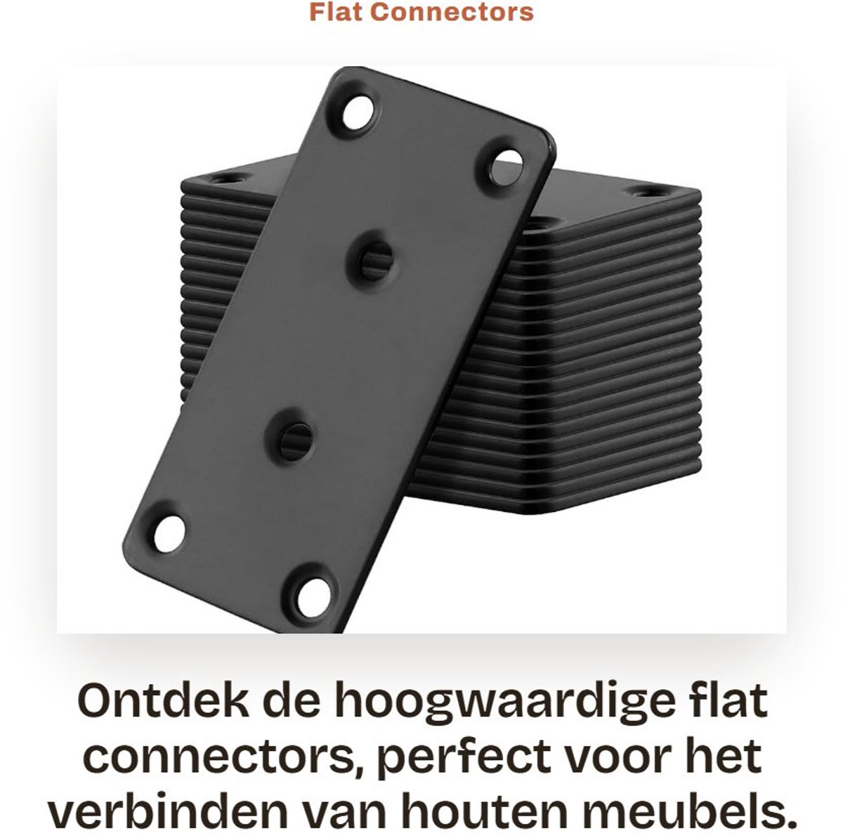 Dailygoods- Verbinder 20 Stuks - Roestvrij Staal - Perforated Platen - Houten Connector - Zwart - 80 x 40 mm - Houtverbinder