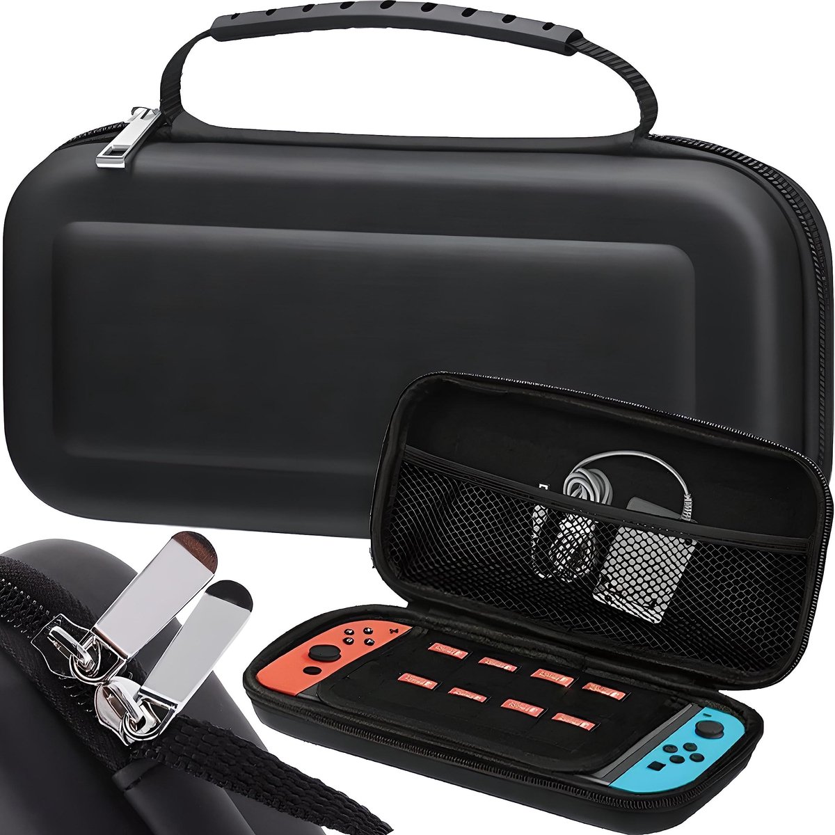 Dailygoods- Beschermhoes Harde Draagbare Plunjezak - Switch Console - Accessoires - Hoofdcompartiment - 10 Vakken - Gaasvak met Ritssluiting - Draagtas